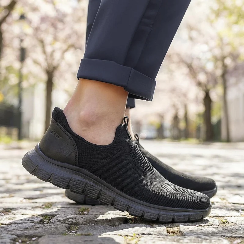 Rieker Elasticated Slip On Trainers - RKR43585 / 329 446 - Black