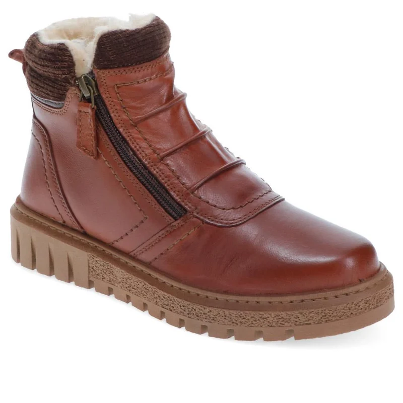 Faux-Fur-Lined Leather Boots - TEJ40007 / 326 419