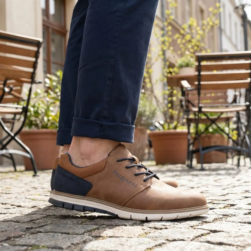 Leather Lace Up Comfort Shoes - BUG43509 / 328 750 - Tan