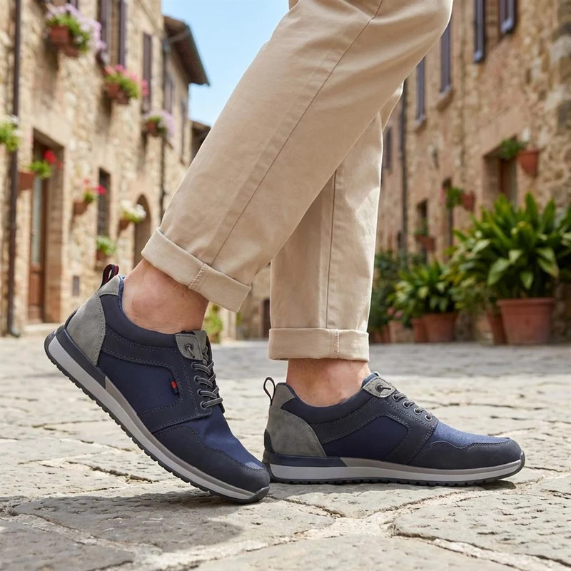 Wide Bungee-Laced Slip-On Shoes - GANG41009 / 327 570 - Navy