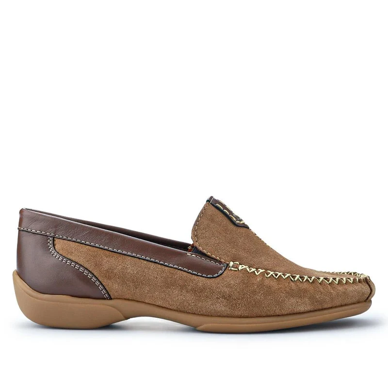 Leather Moccasins - CONT39003 / 325 242 - Beige-Brown