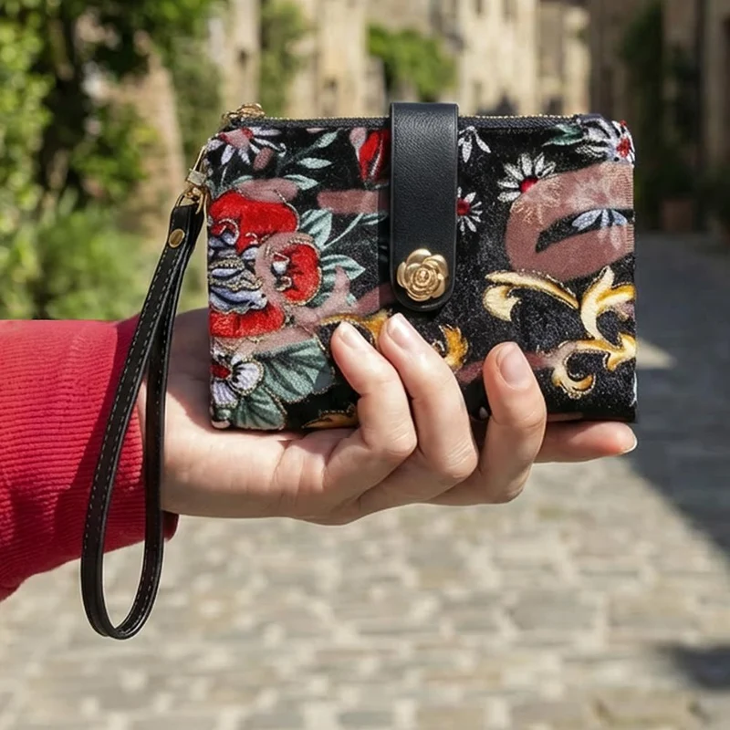 Snap-Fasten Fashionable Bi-Fold Purse - PRETT42012 / 328 278 - Floral