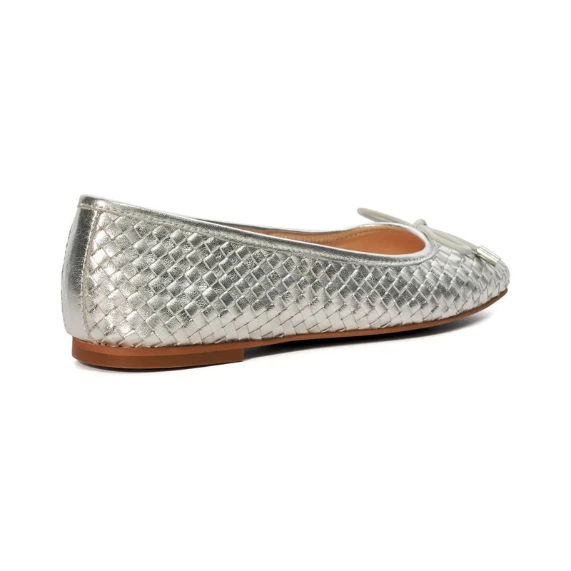 Dune Heights Ballerina-Pumps für Damen – Silber