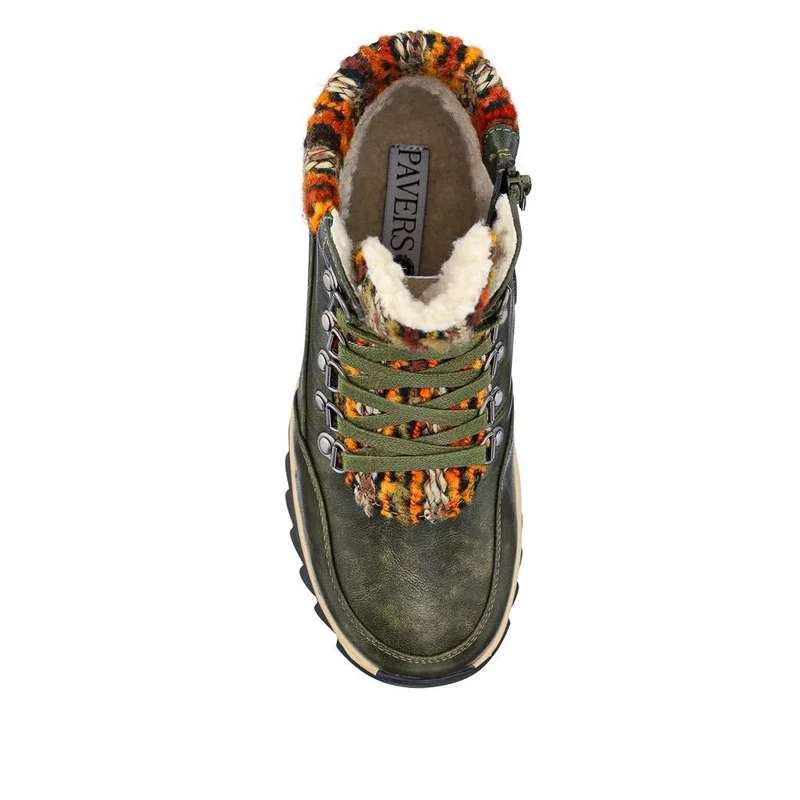 Wide-Fit Warm Ankle Boots - WBINS40213 / 326 404 - Khaki
