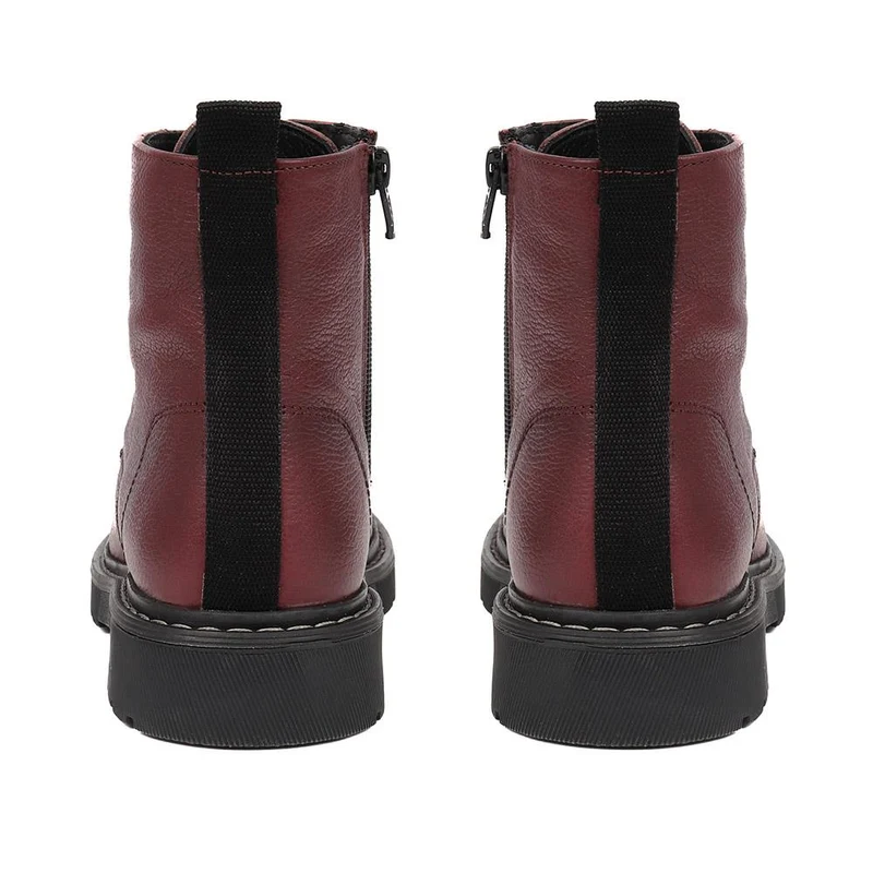 Leather Lace-Up Boots - BELRNB38017 / 324 504 - Bordeaux