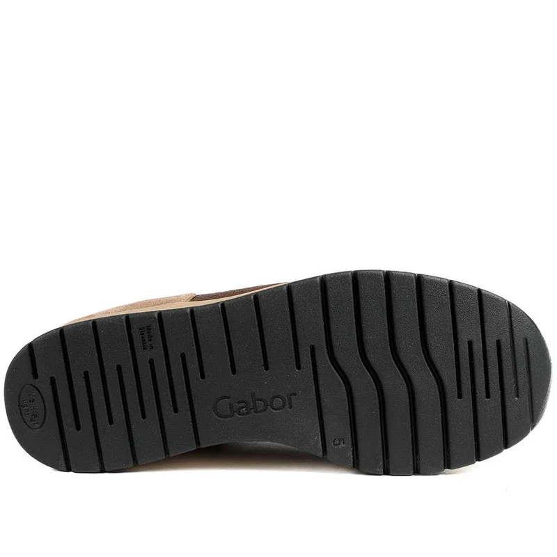 Gabor Leather Zip & Lace Trainers - GAB42029 / 329 512 - Espresso