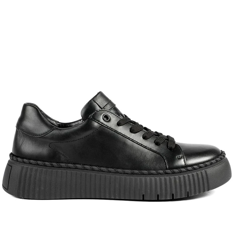 Gabor Leather Platform Trainers - GAB42023 / 329 516 - Black