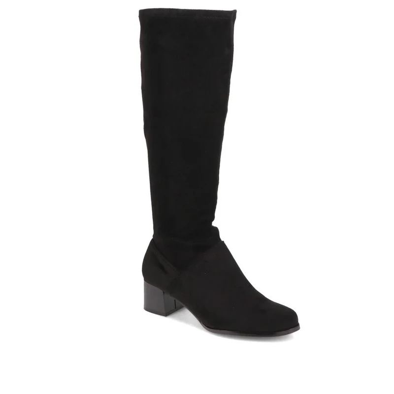 Knee-Length Heeled Boots - WBINS38074 / 324 480 - Black
