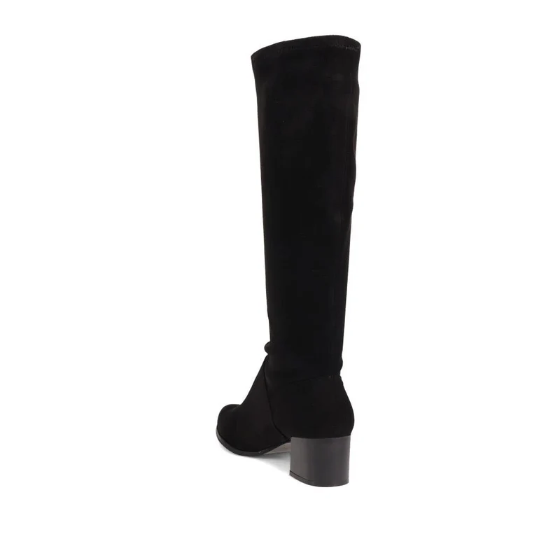 Knee-Length Heeled Boots - WBINS38074 / 324 480 - Black