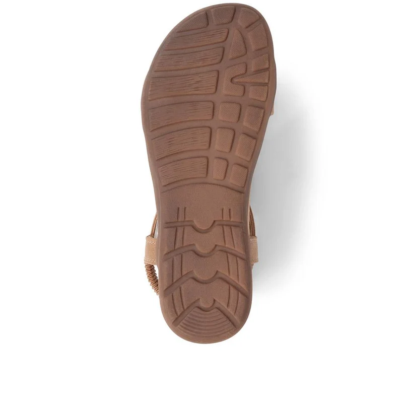 Embellished Flat Sandals - BAIZH37051 / 323 374 - Brown