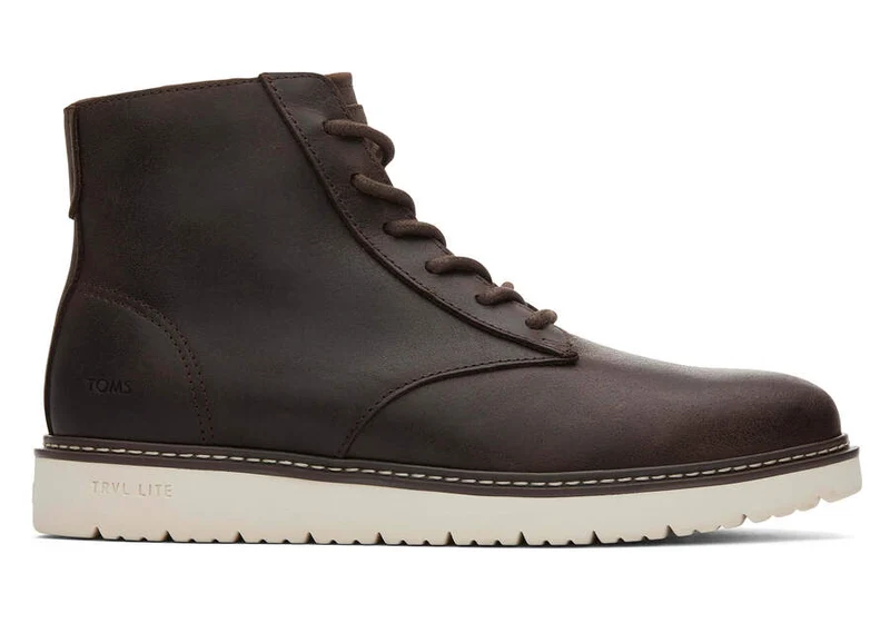 TOMS Herren Navi TRVL Lite Ranger Lederstiefel – Dunkelbraun