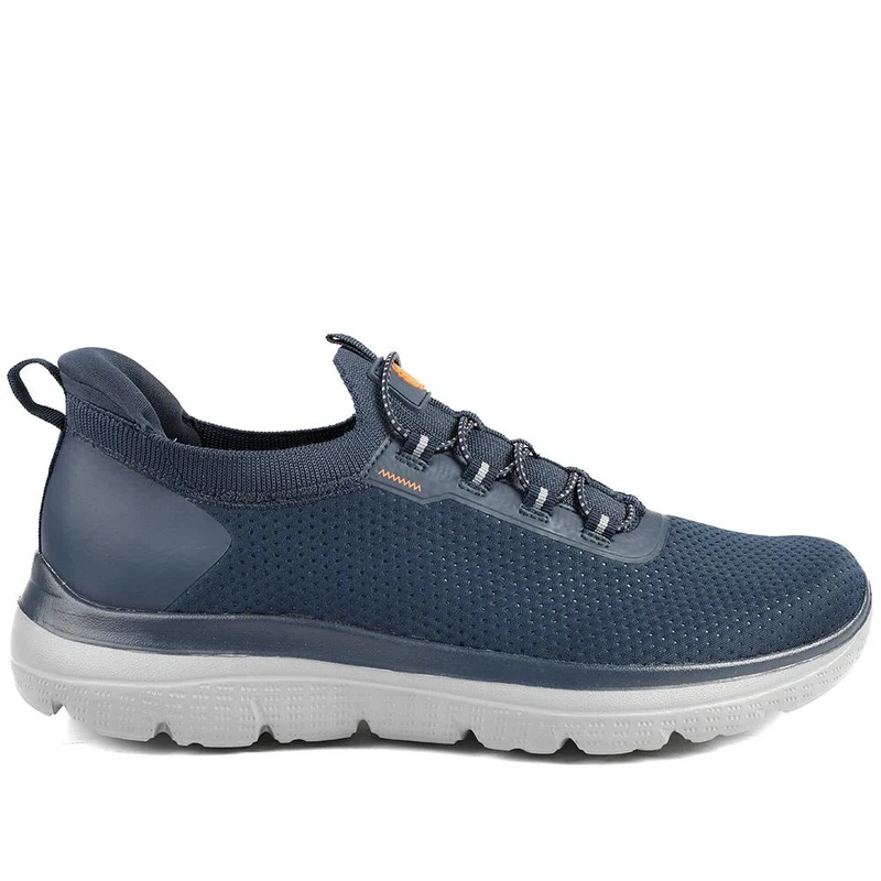 Easy Step In Wide Fit Memory Foam Lace Up Trainers - BOJIE43000 / 328 888 - Navy