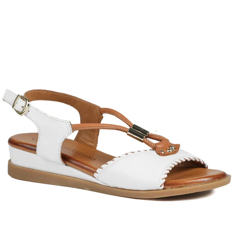 Leather Slingback Wedge Sandals - BELMETIN43016 / 329 294