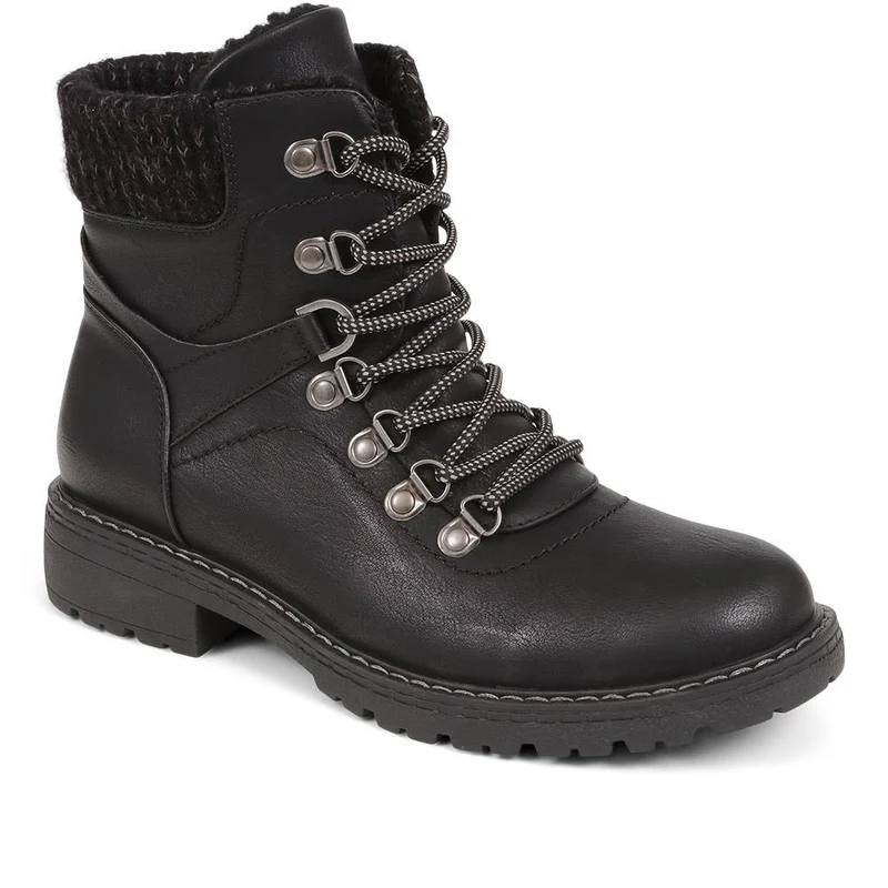 Lace-Up Ankle Boots - WBINS38094 / 324 208 - Black