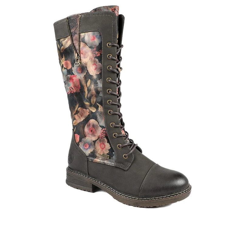 Rieker Multi Zip Calf Length Boots - RKR42021 / 329 478 - Black