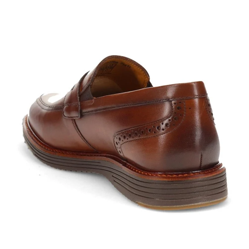 Leather Penny Slip-On Shoes - PERFO40009 / 326 144 - Brown