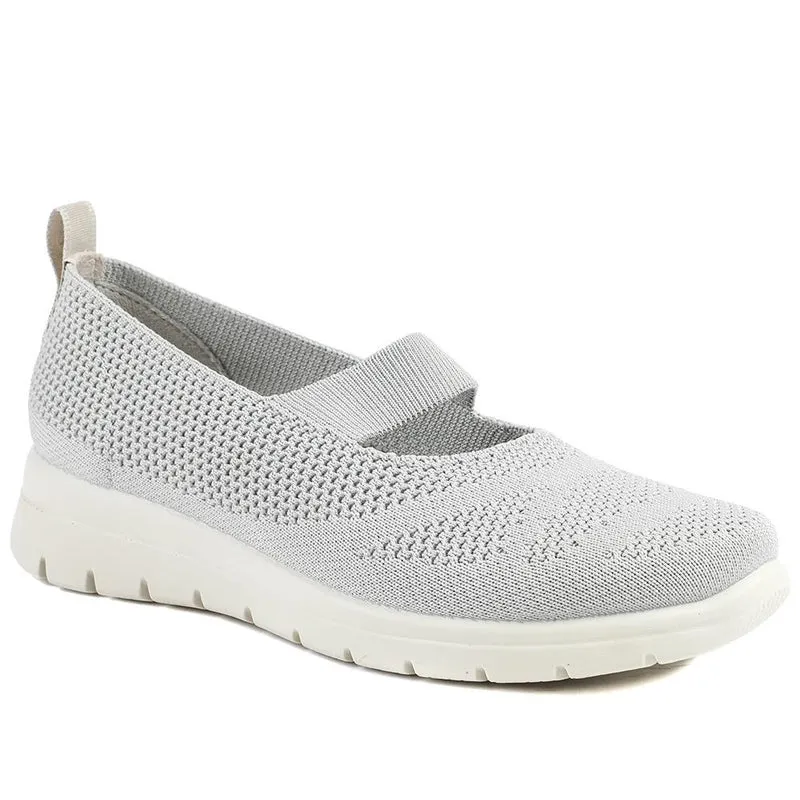 Fly Flot Elasticated Mary Janes - FLY43003 / 328 642 - Light Grey