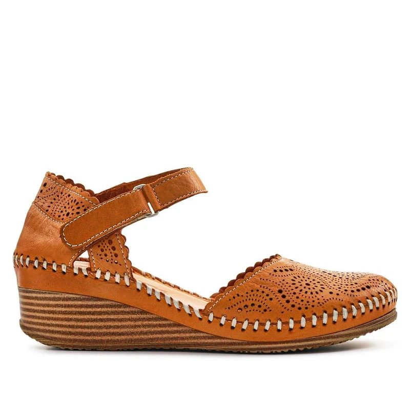 Casual Leather Touch Fasten Mary Janes - METIN41008 / 327 207 - Tan