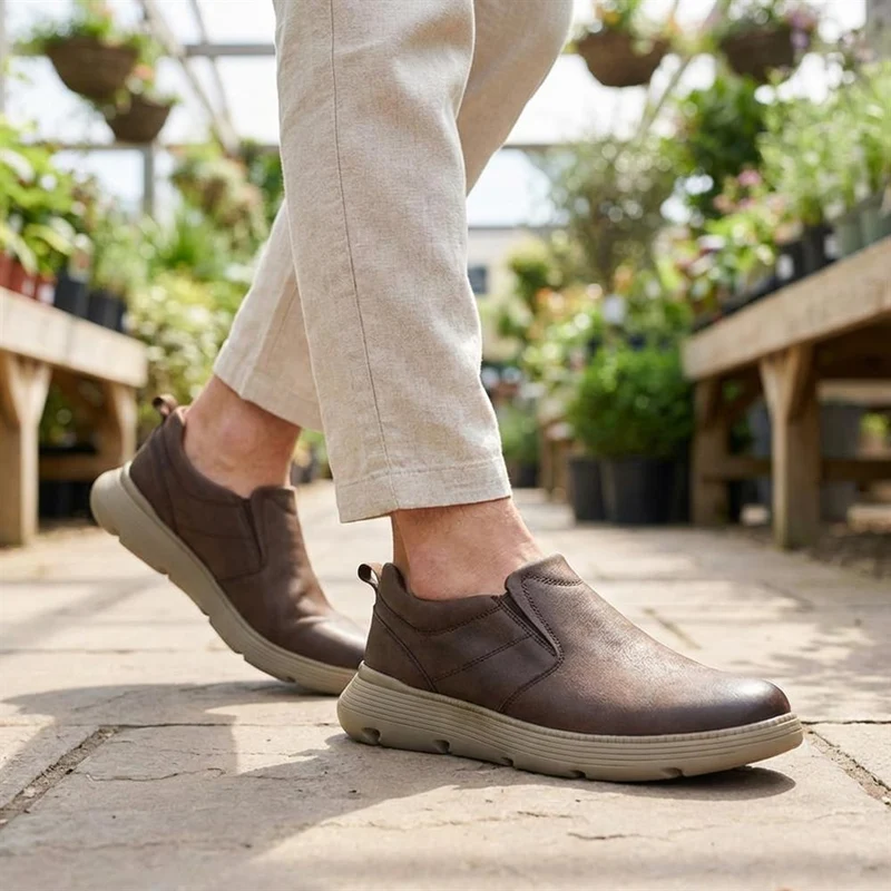 Casual Leather Slip-On Shoes - RISI41000 / 326 954 - Brown