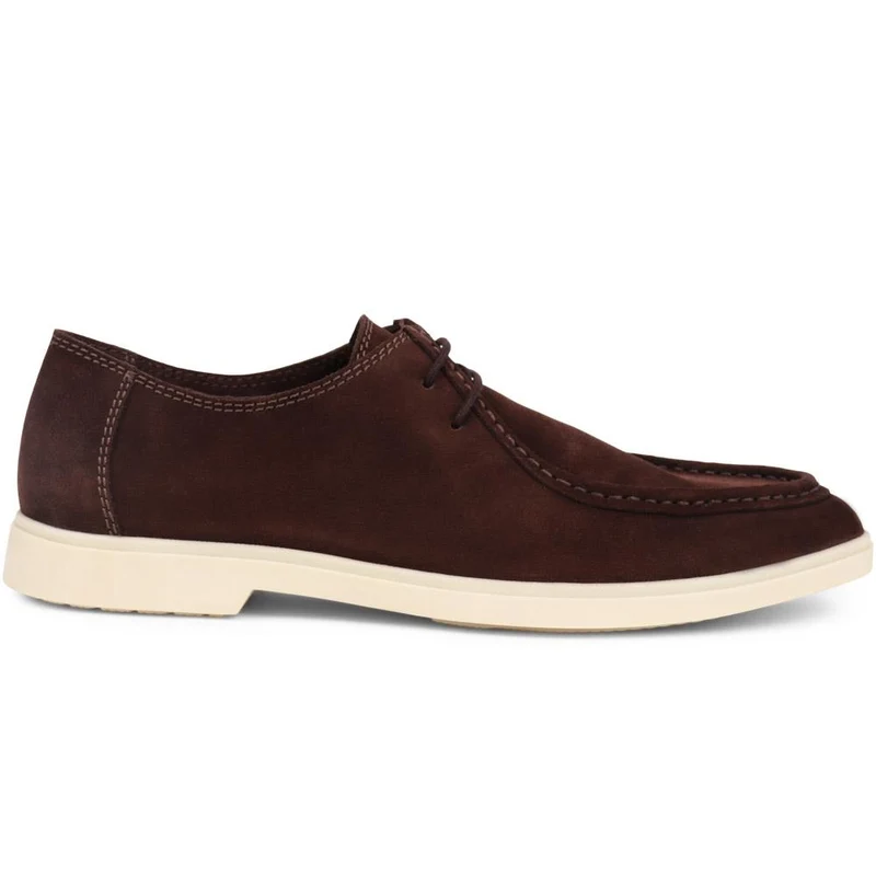 Lace-Up Leather Loafers - JFOOT39009 / 325 150 - Brown