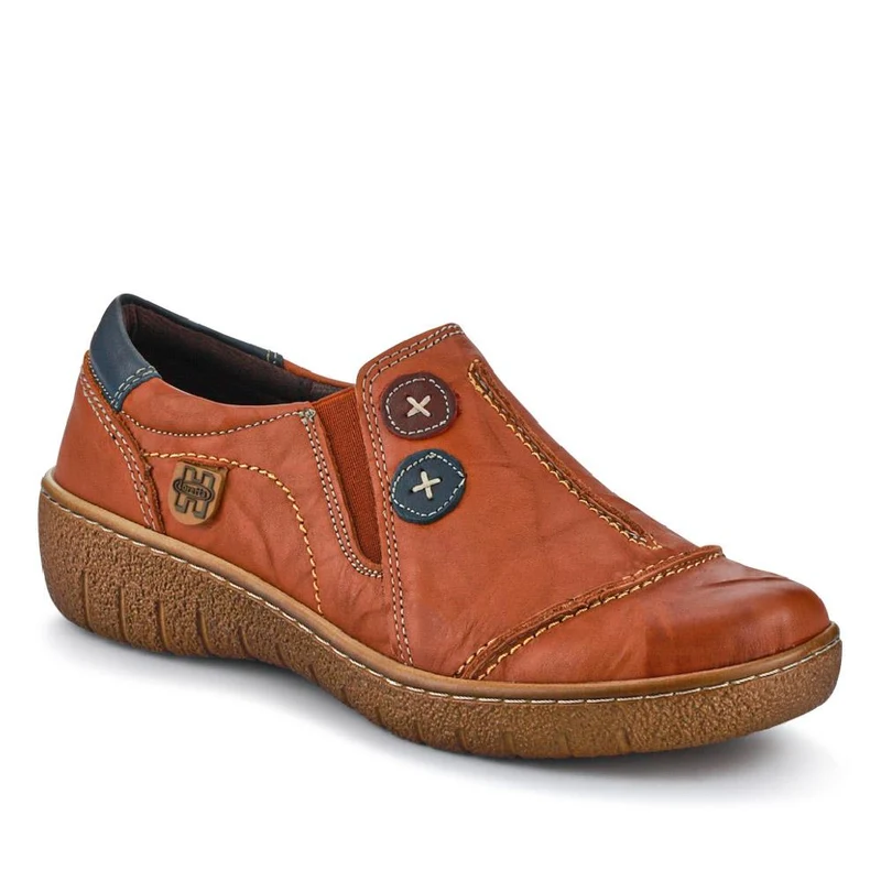 Elasticated Leather Slip-On Shoes - HAK41008 / 327 435