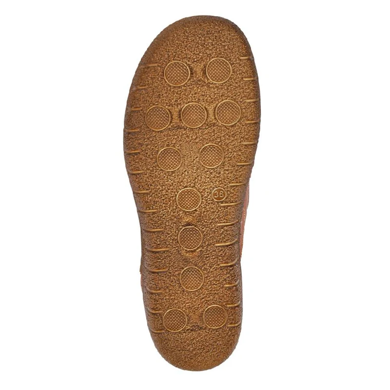 Elasticated Leather Slip-On Shoes - HAK41008 / 327 435 - Tan