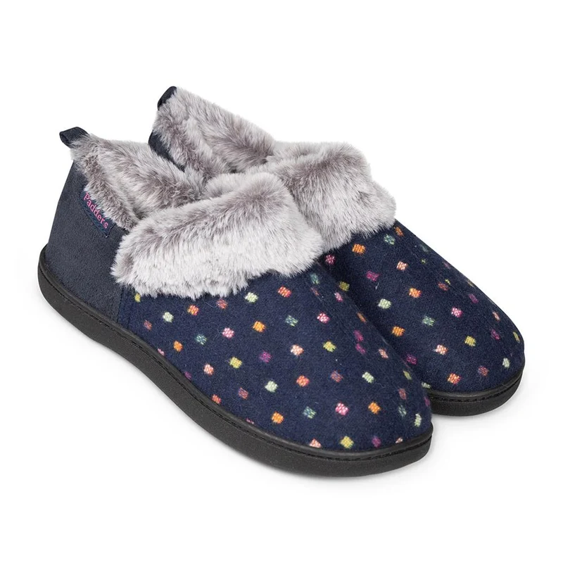 Padders Ladies Slippers 2E Side Stitched Washable - DORA
