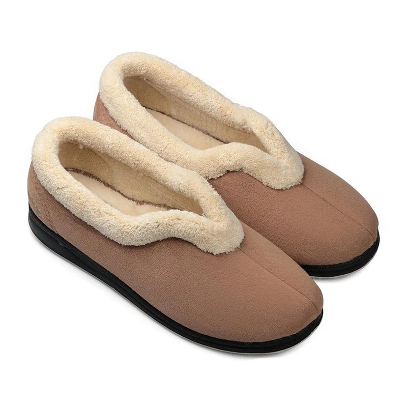 Padders Ladies Slippers 2E Fit Vulcanised - CARMEN - Carmen / null - TAUPE /CAMEL