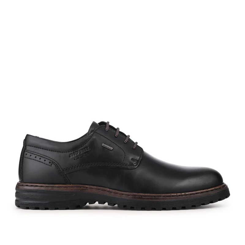 Wide-Fit Water-Resistant Leather Shoes - JOSEF41510 / 327 050 - Black
