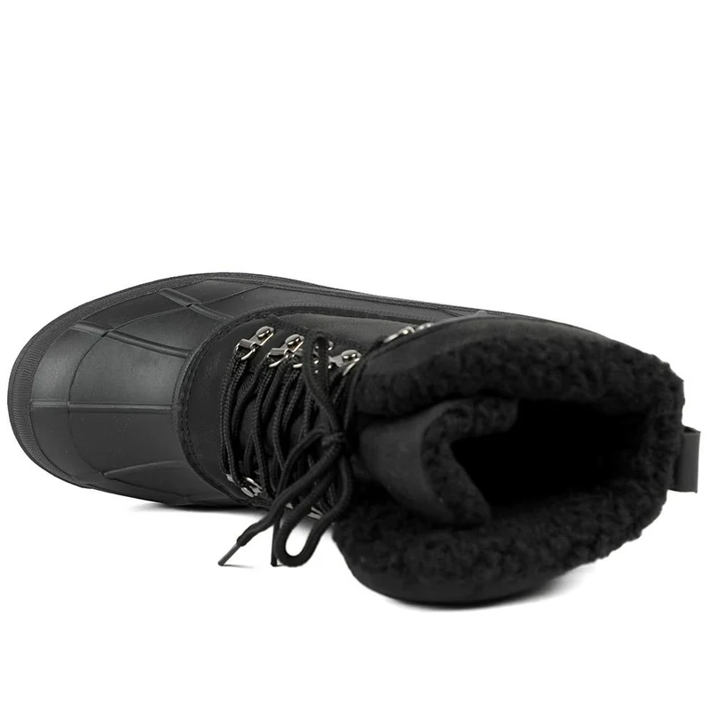 Rugged Warm Lined Lace Up Weather Boots - SHINN42006 / 328 540 - Black