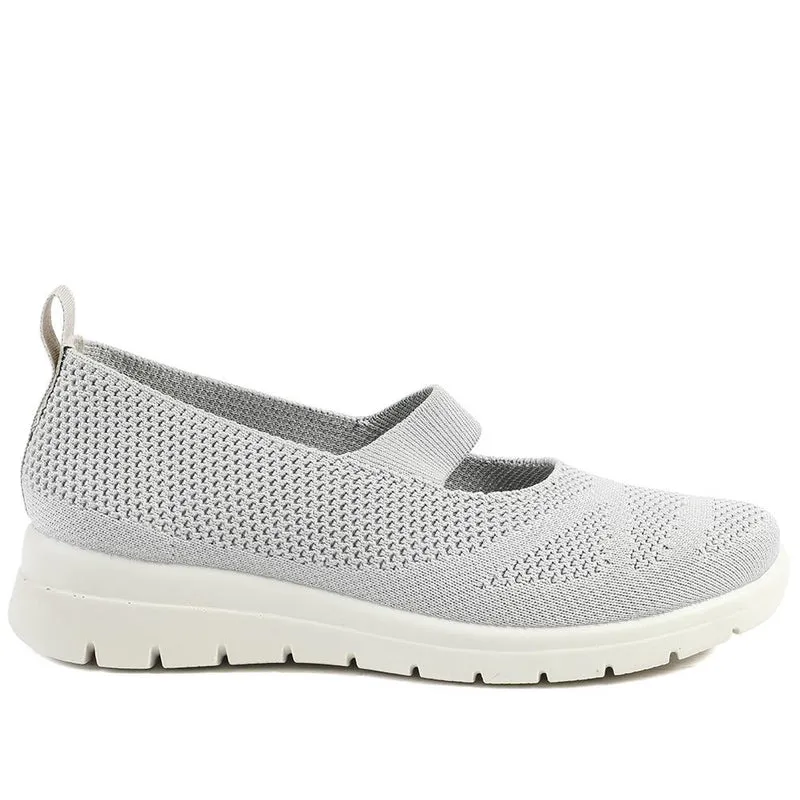 Fly Flot Elasticated Mary Janes - FLY43003 / 328 642 - Light Grey