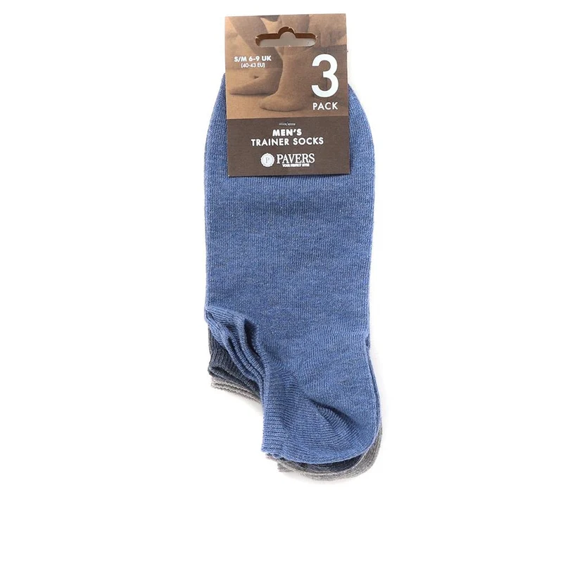 3-Pack No Show Ankle Socks - ASENA37003 / 324 031 - Blue Multi
