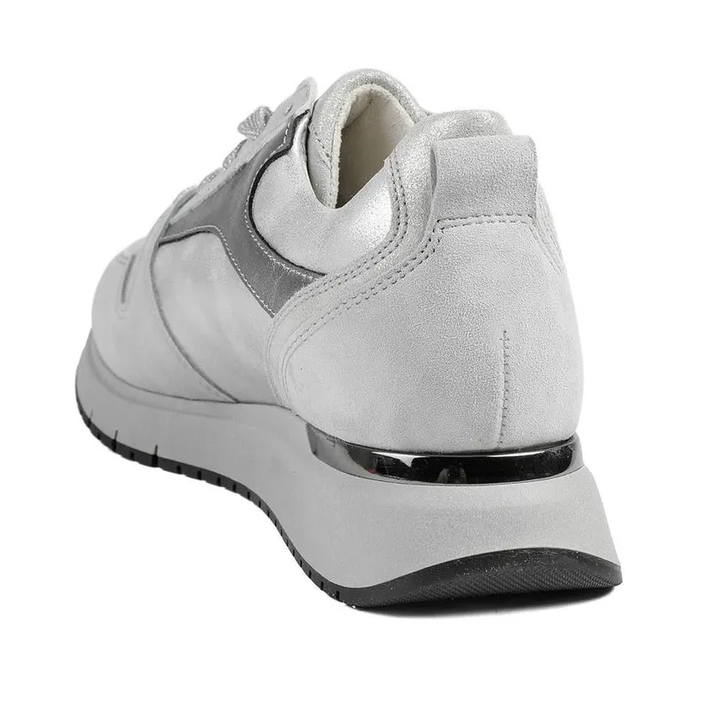 Gabor Leather Zip & Lace Trainers - GAB42031 / 329 511 - Light Grey