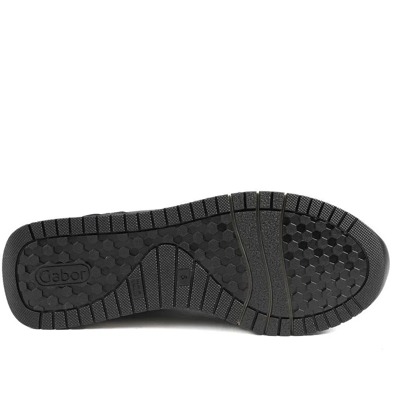 Gabor Leather Zip & Lace Trainers - GAB42031 / 329 511 - Navy