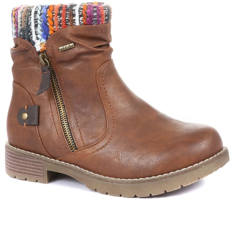 Extra Wide Plus Ankle Boots - MAISIE / 320 915 - Tan