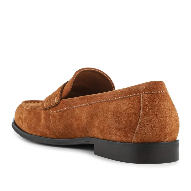 Quadir Slip On Leather Penny Loafers - QUADIR / 328 620 - Tan Suede