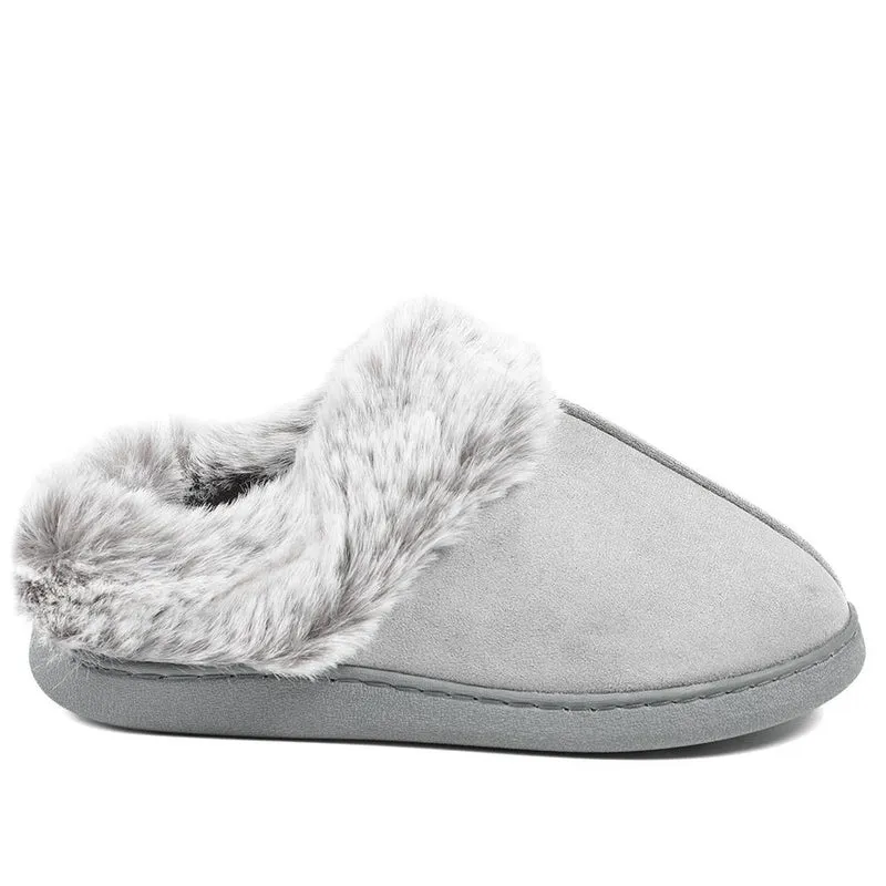 Wide Fit Soft Mule Slippers - GALOP42017 / 328 610 - Grey