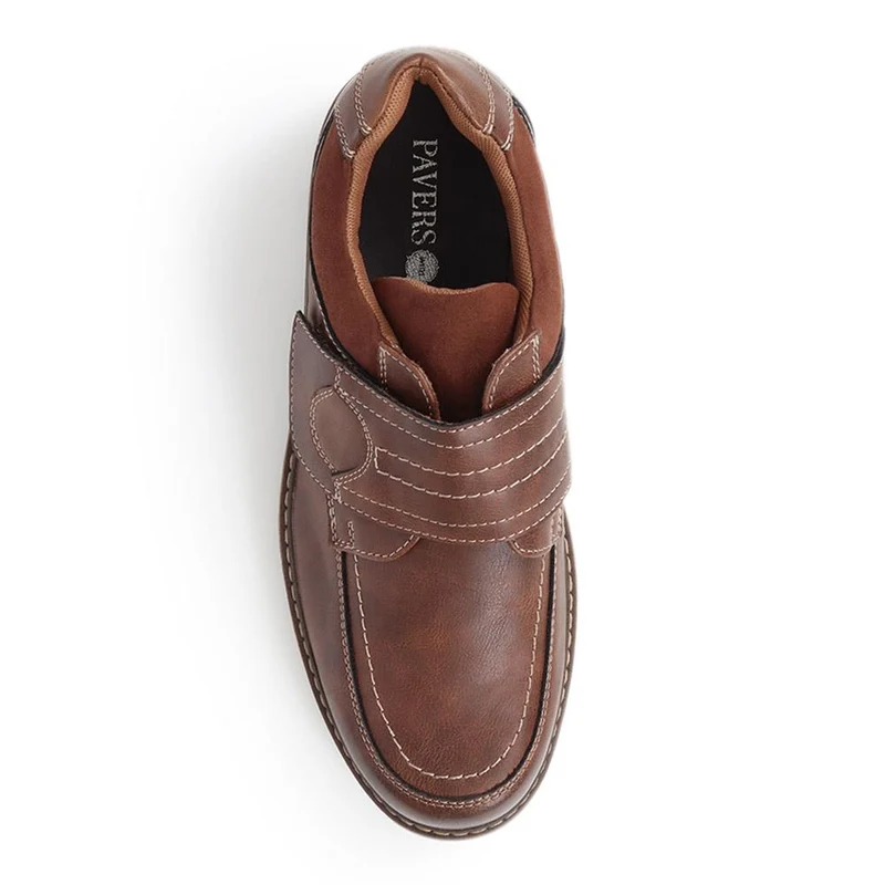 Wide Fit Touch-Fasten Trainers - WBINS40055 / 325 793 - Brown