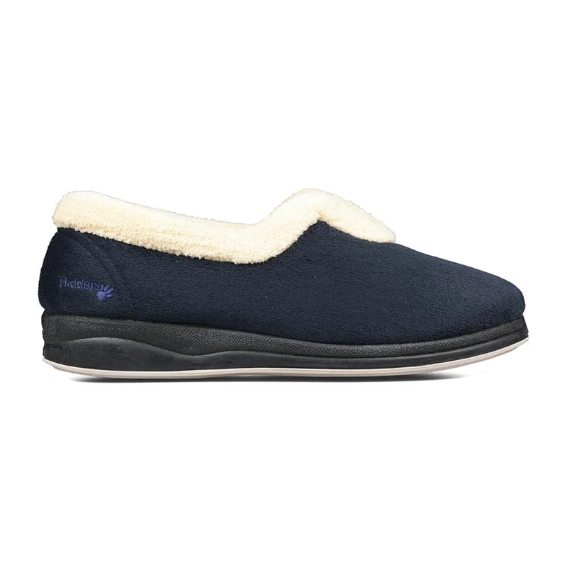 Padders Ladies Slippers 2E Fit Vulcanised - CARMEN - Carmen / null - Navy
