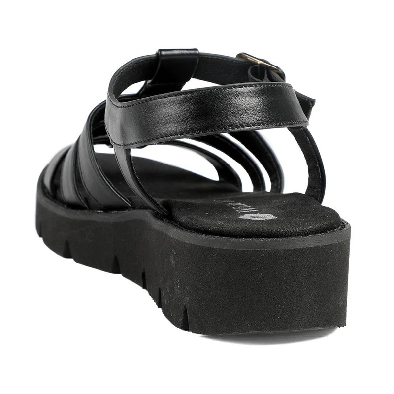 Wide Fit Wedged Fisherman Sandals - BAIZH43007 / 328 879 - Black