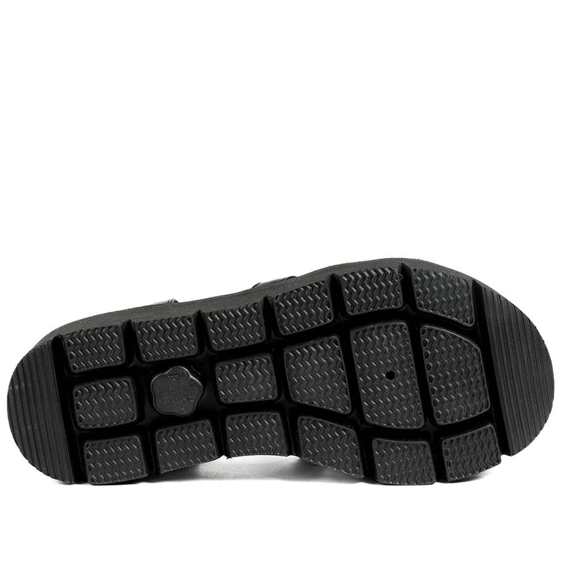 Wide Fit Wedged Fisherman Sandals - BAIZH43007 / 328 879 - Black
