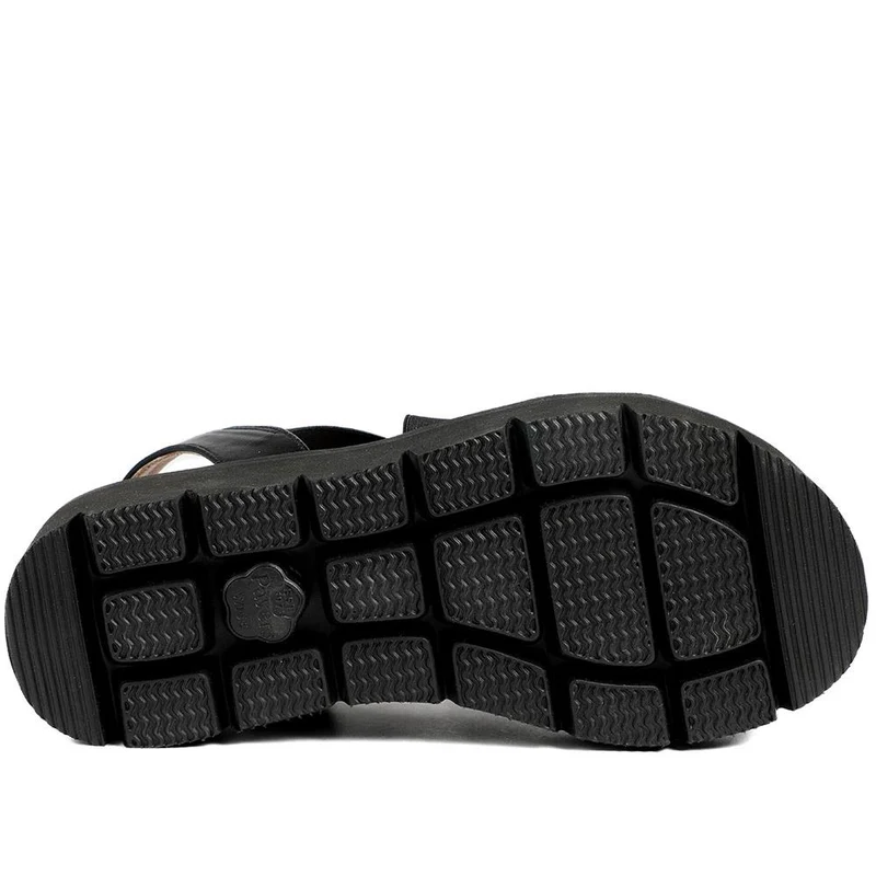 Wide Fit Elasticated Fashionable Sandals - BAIZH43026 / 328 881 - Black