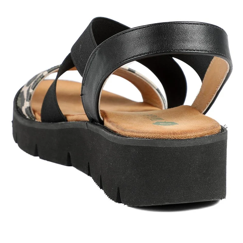 Wide Fit Elasticated Fashionable Sandals - BAIZH43026 / 328 881 - Black Multi