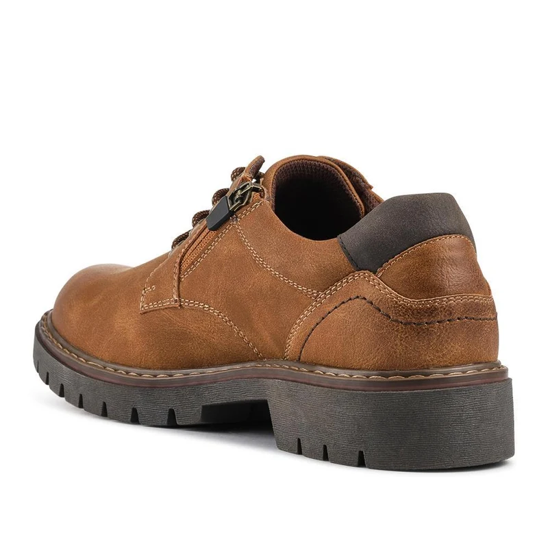 Wide Fit Lace Up Casual Shoes - GANG42002 / 327 878 - Cognac