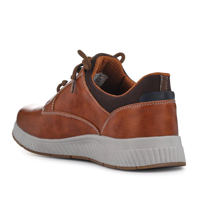 Wide Fit Casual Laced Slip-On Shoes - GANG41017 / 327 576 - Tan