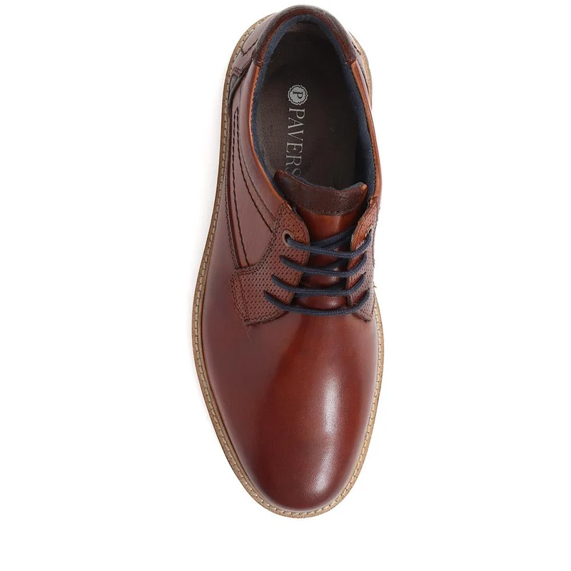 Leather Lace-Up Shoes - PARK38003 / 324 386 - Cognac