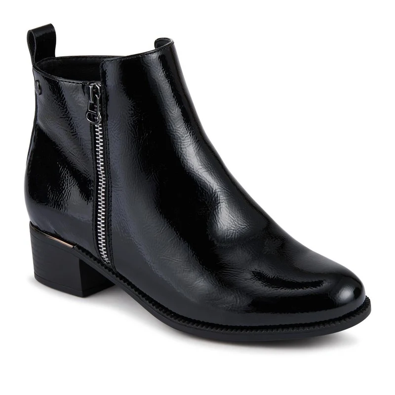 Wide Fit Smart Zip Up Ankle Boots - WOIL42015 / 328 132