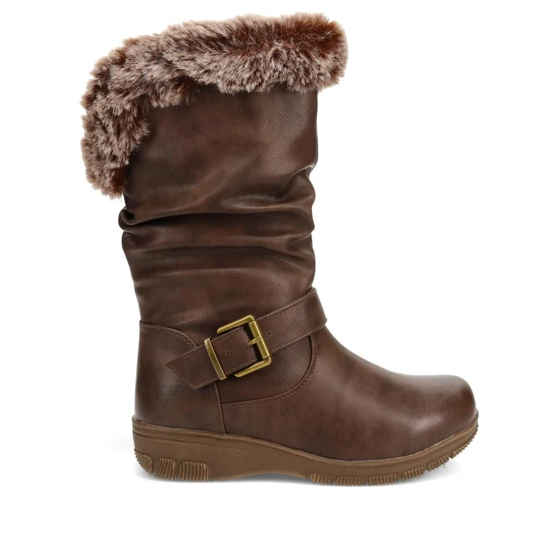 Faux-Fur Cuff Long Boots - AURRORA / 326 600 - Brown