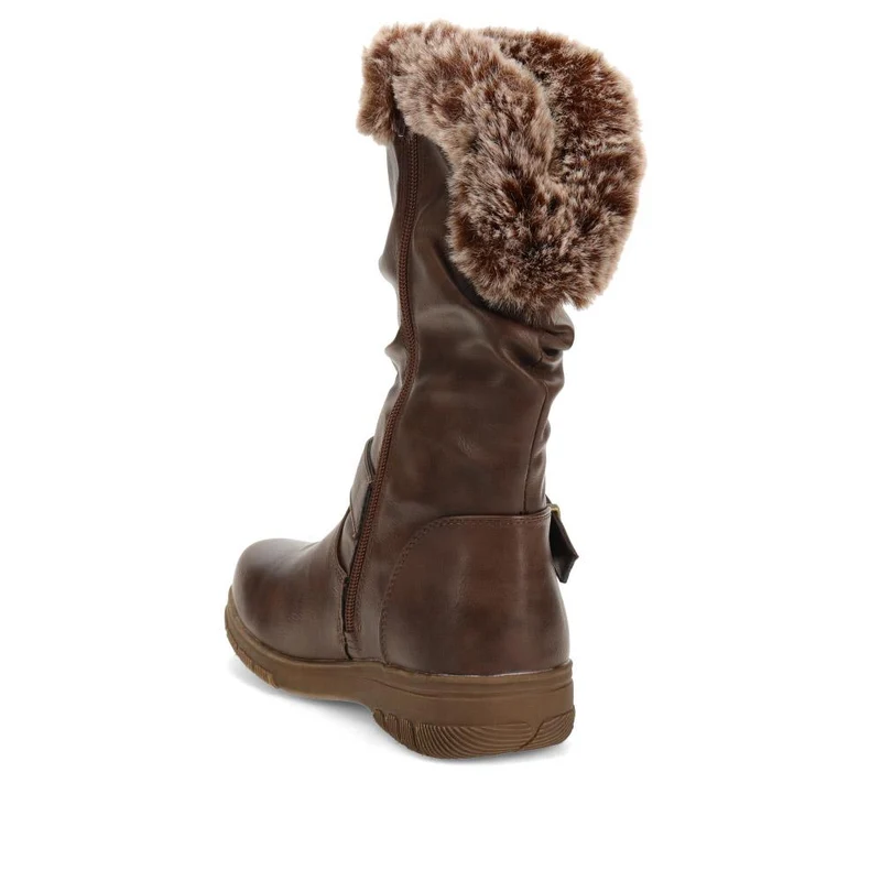 Faux-Fur Cuff Long Boots - AURRORA / 326 600 - Brown