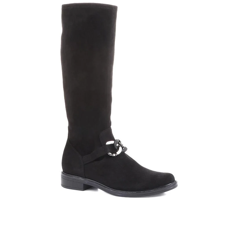 Flat Knee High Boots - CAPRI36501 / 322 510 - Black